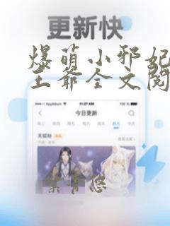 爆萌小邪妃腹黑王爷全文阅读