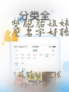 双胞胎姐妹取什么名字好听