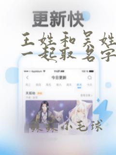 王姓和吴姓连在一起取名字