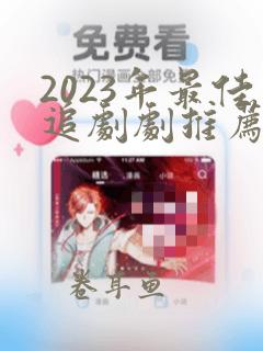 2023年最佳追剧剧推荐