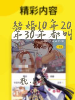 结婚10年20年30年都叫什么婚