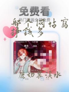 哪个网站写小说挣钱多