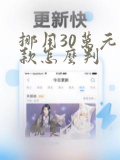 挪用30万元公款怎么判