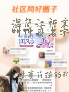 温简江祈寒小说叫什么名字