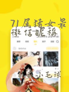 71属猪女最旺微信昵称