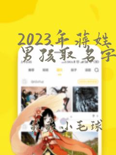 2023年蒋姓男孩取名字大全