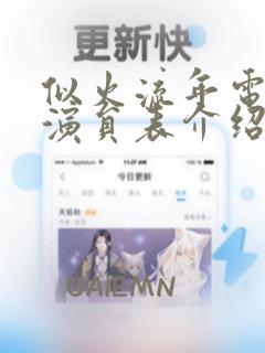 似火流年电视剧演员表介绍