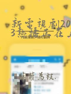 新电视剧2023热播正在上映的有哪些