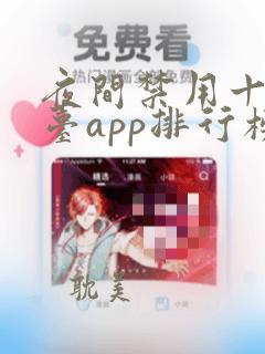 夜间禁用十大黄台app排行榜