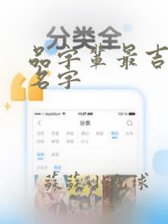 品字辈最吉利的名字