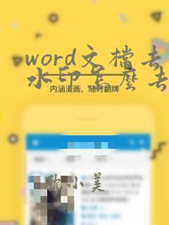 word文档去水印怎么去除