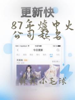 87年炉中火命公司起名