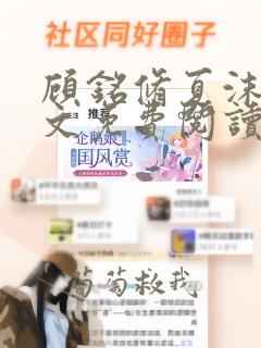 顾铭修夏沫染全文免费阅读