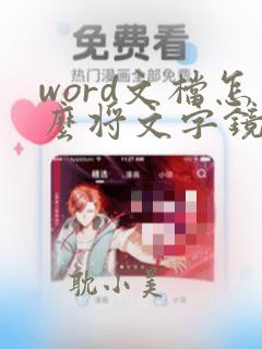 word文档怎么将文字镜像翻转