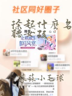 徐起什么名字好听女孩