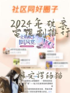 2024年破案电视剧排行榜前十名