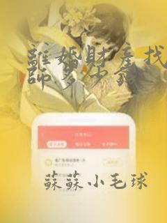 离婚财产找个律师多少钱