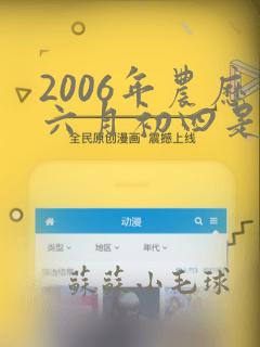 2006年农历六月初四是什么命