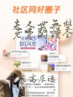 夫人世无双小说免费阅读全文