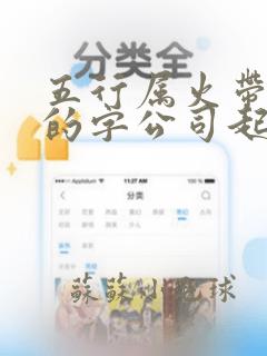 五行属火带财运的字公司起名