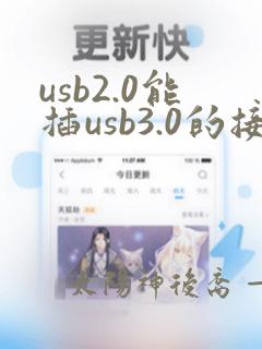 usb2.0能插usb3.0的接口吗