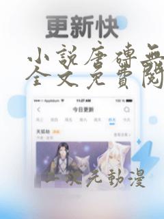 小说唐砖无弹窗全文免费阅读