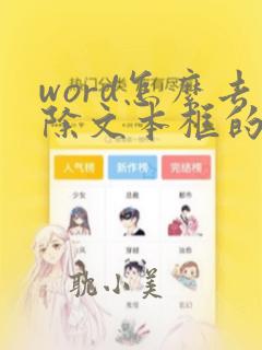 word怎么去除文本框的边框