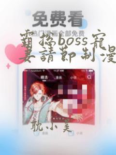 霸总boss宠妻请节制漫画免费阅读