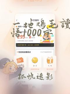 一地鸡毛读书感悟1000字