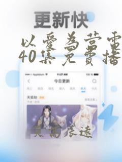 以爱为营电视剧40集免费播放