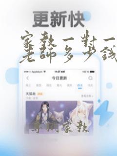 家教一对一辅导老师多少钱