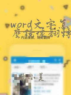 word文字怎么镜像翻转