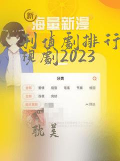 刑侦剧排行榜电视剧2023