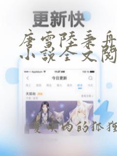 唐雪陆秉舟穿越小说全文阅读免费