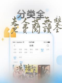 夫人世无双小说免费阅读全文