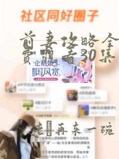 前妻攻略全集免费观看30集