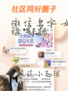 微信名字 女昵称 好听