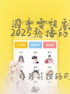 国产电视剧推荐2025热播的剧有哪些