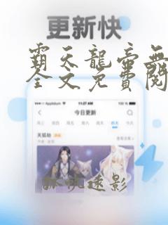 霸天龙帝无弹窗全文免费阅读