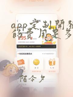 app定制开发的费用是多少