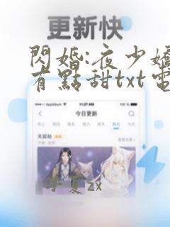 闪婚:夜少娇妻有点甜txt电子书下载