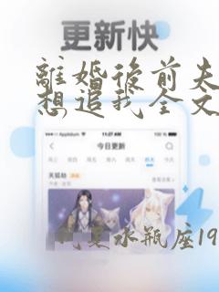 离婚后前夫总是想追我全文免费阅读