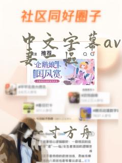 中文字幕av人妻一区