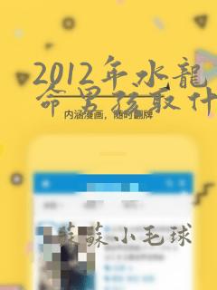 2012年水龙命男孩取什么名字