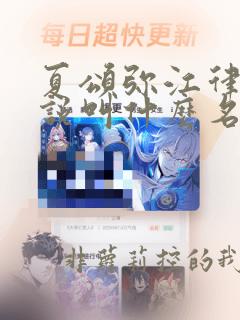 夏颂弥江律泽小说叫什么名字