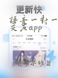 语音一对一聊天交友app