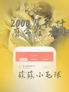 2000属龙什么命金木水火