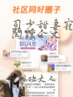 司少甜妻宠定了阅读全文