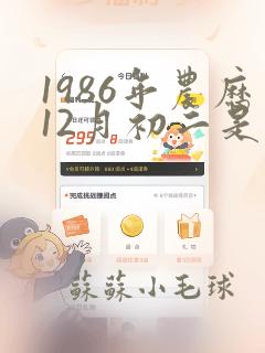 1986年农历12月初二是什么命