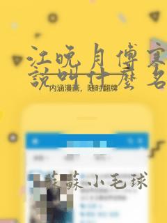 江晚月傅寒川小说叫什么名字